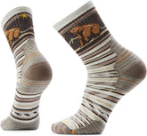 Smartwool Men's Hike Targeted Cushion Bear Stripe Mid Crew Socks
