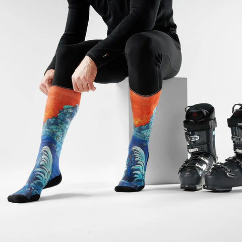 Smartwool Men's Ski Targeted Cushion Winter Haze Print Over The Calf Socks