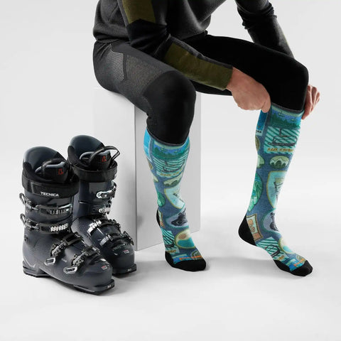 Smartwool Mens Ski Targeted Cushion Explorer Print Over the Calf Socks