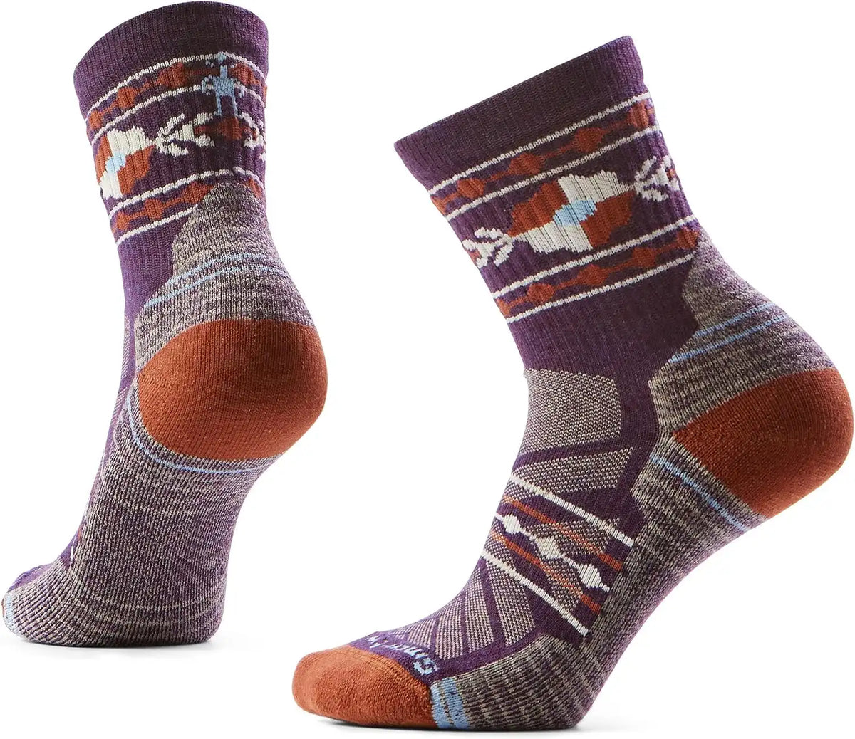 Smartwool Womens Hike Light Cushion Retro Floral Mid Crew Socks