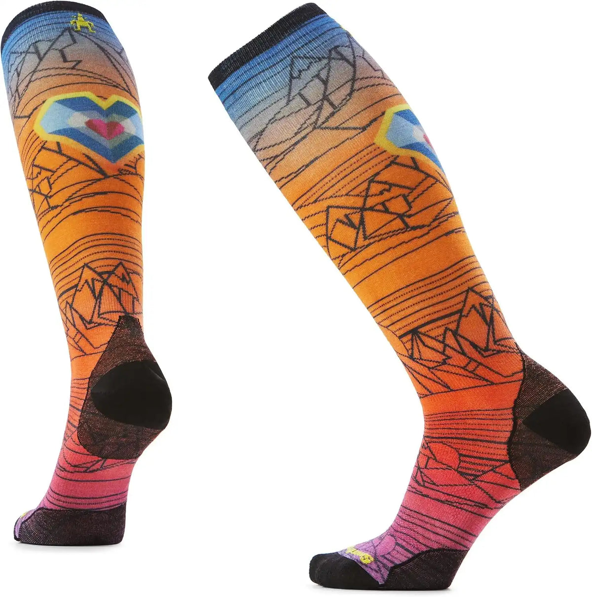 Smartwool Men's Ski Zero Cushion Geo Peaks Print Over The Calf Socks