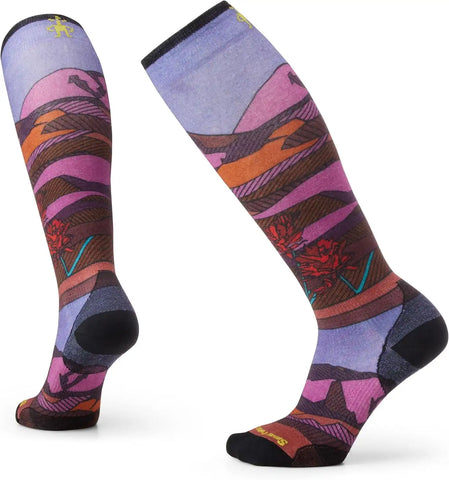 Smartwool Women's Ski Zero Cushion Floral Field Print Over The Calf Socks