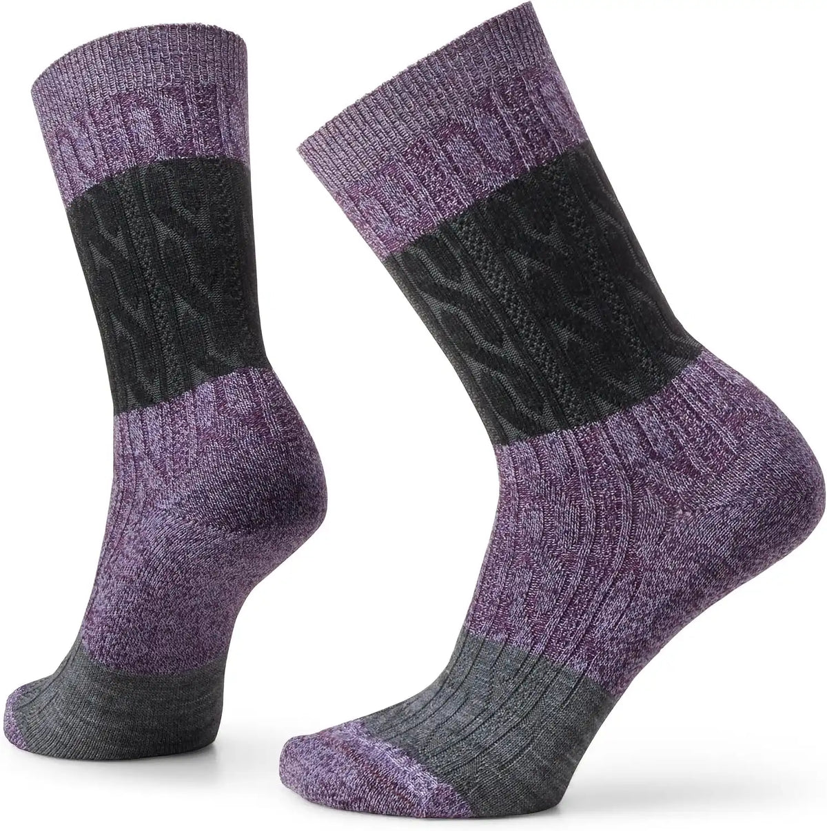 Smartwool Womens Everyday Color Block Cable Crew Socks