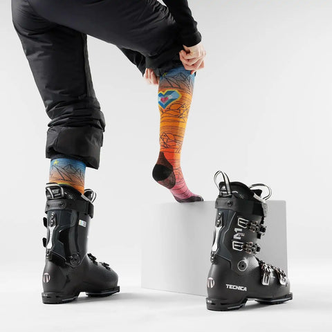Smartwool Men's Ski Zero Cushion Geo Peaks Print Over The Calf Socks