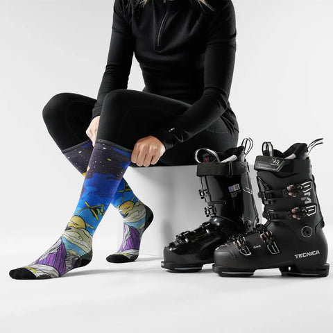 Smartwool Women's Ski Zero Cushion Galactic Ski Print Over the Calf Socks