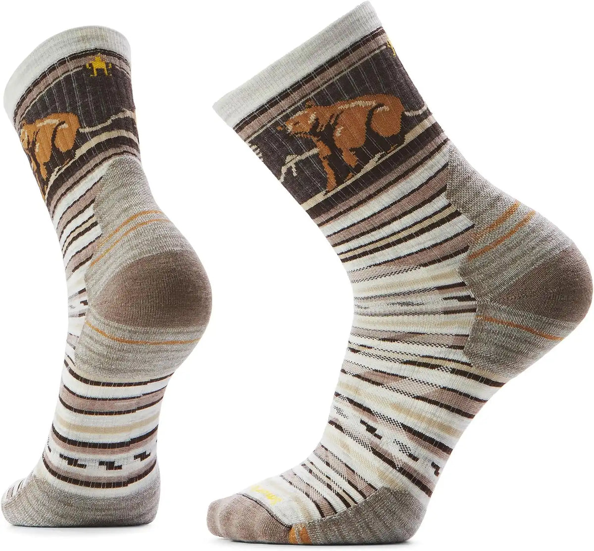 Smartwool Men's Hike Targeted Cushion Bear Stripe Mid Crew Socks