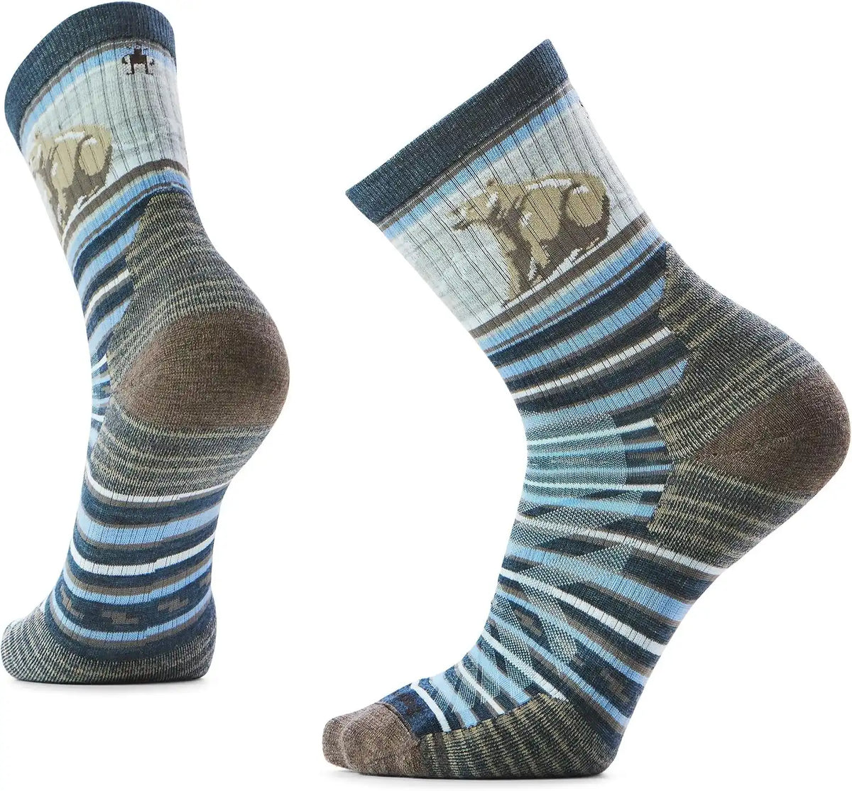 Smartwool Men's Hike Targeted Cushion Bear Stripe Mid Crew Socks