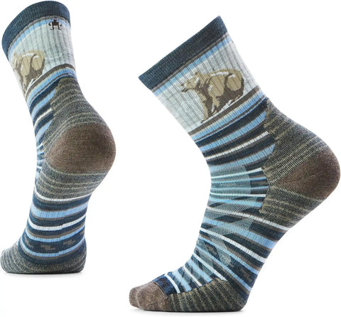 Smartwool Men's Hike Targeted Cushion Bear Stripe Mid Crew Socks