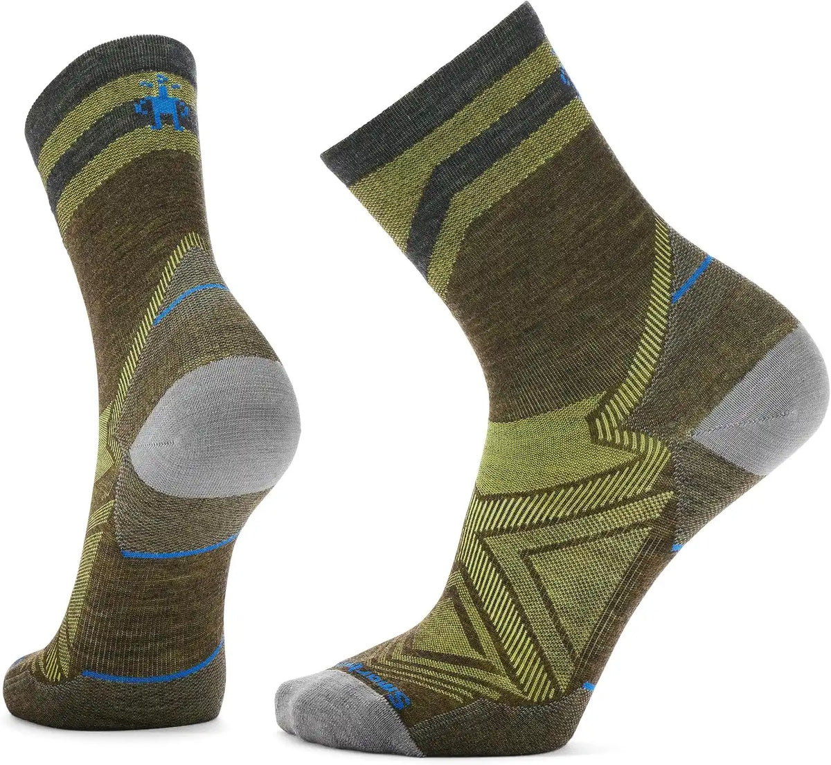 Smartwool Men's Run Zero Cushion Mid Crew Pattern Socks