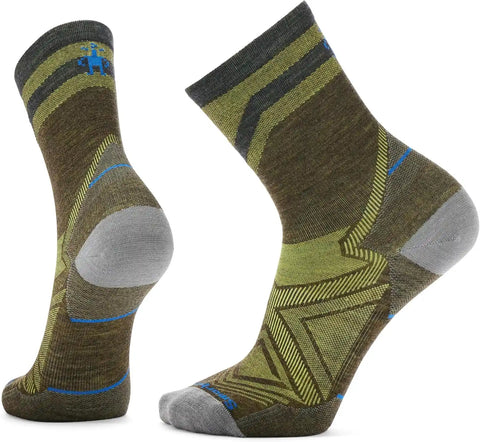 Smartwool Men's Run Zero Cushion Mid Crew Pattern Socks
